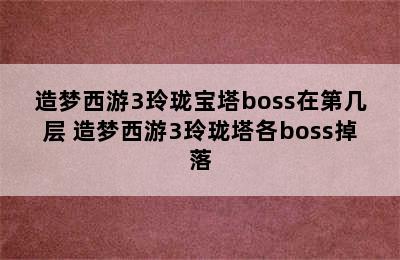 造梦西游3玲珑宝塔boss在第几层 造梦西游3玲珑塔各boss掉落